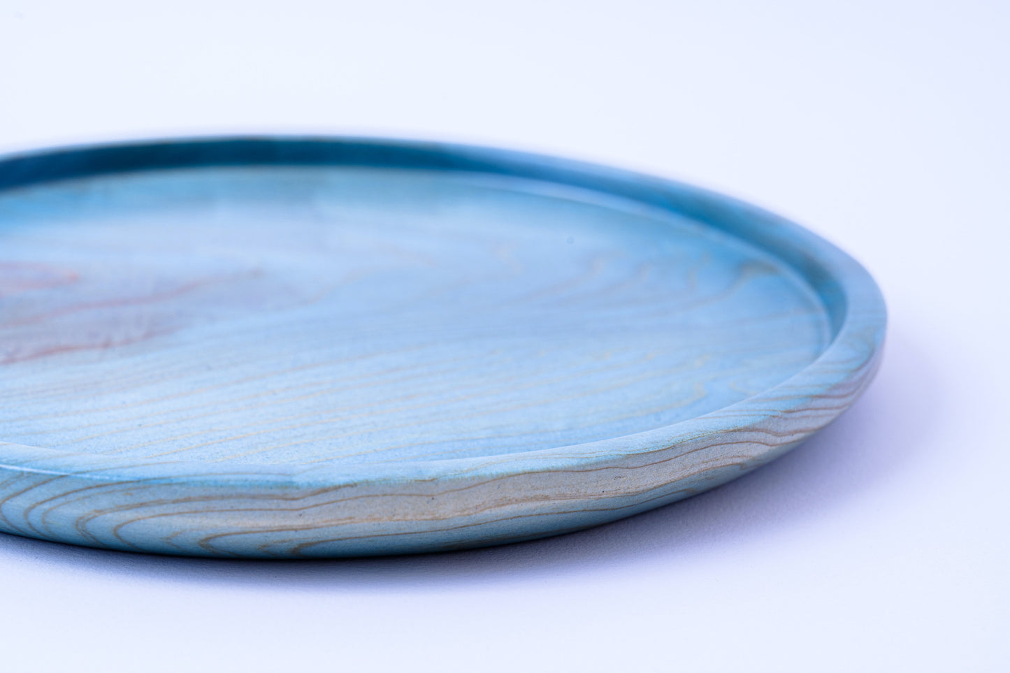 【舞工房】藍舞皿 薄染め 天然杉18cm