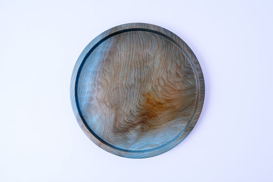 【舞工房】藍舞皿 薄染め 天然杉26cm