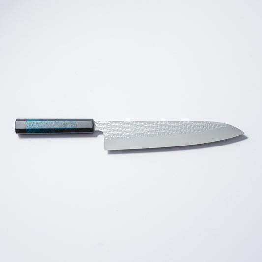 【閃光藍天⽬】牛刀24cm 鞘付き